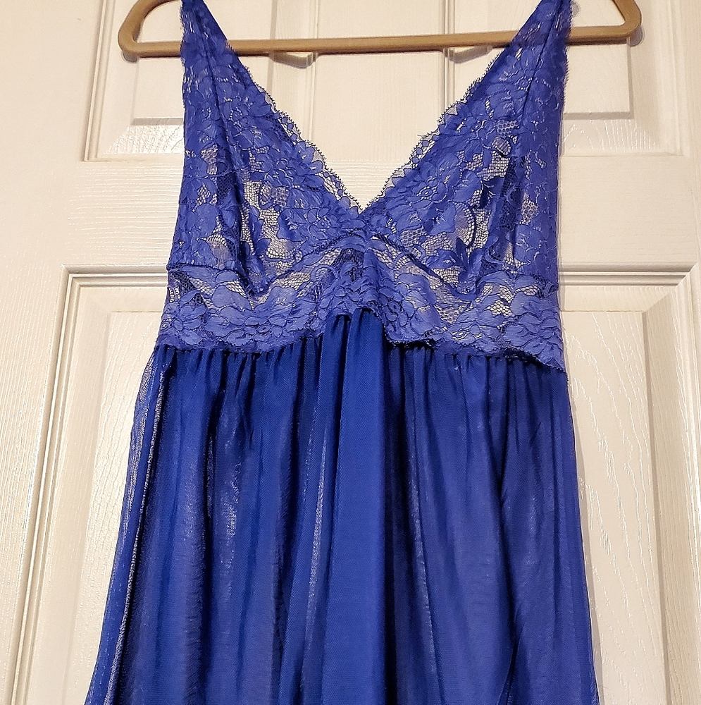 Royal Blue Lace/Mesh Babydoll